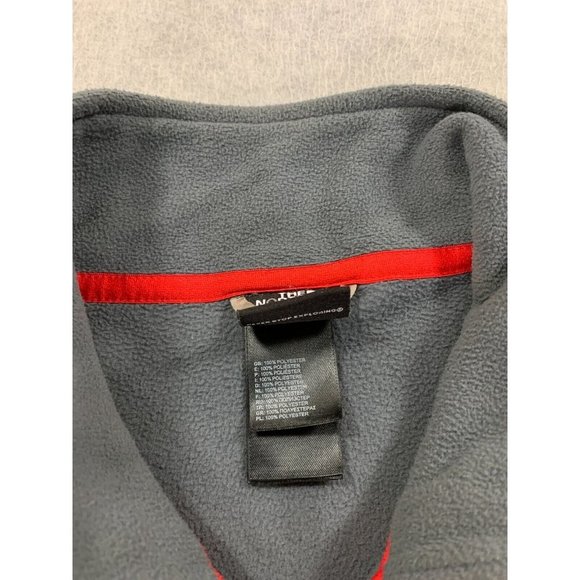 The North Face 1/4 Zip Fleece Pullover Shirt (Men's‎ Medium) Gray/Red - Picture 4 of 12